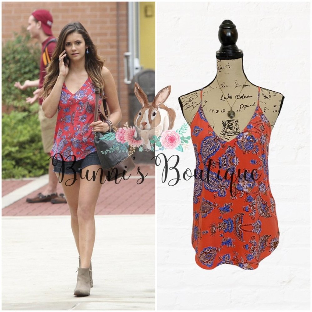 Elena Gilbert Rory Beca Scala Silk Tank Top The Vampire Diaries